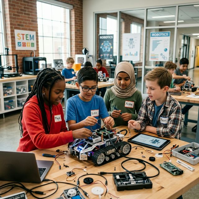 Kids learning robotics